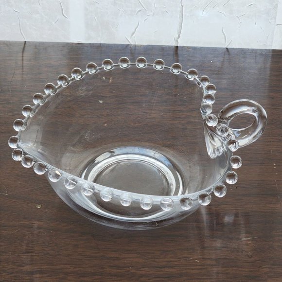 Imperial Glass Candlewick Handled Heart Shaped Bowl 5" bubble edge dish vintage - Picture 2 of 11